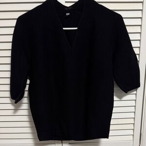 Uniqlo 3D Knit Cotton Sweater Short Sleeve Black